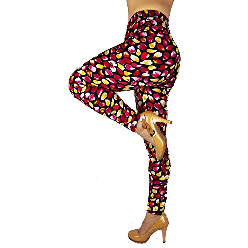 BCCSK High Stretch Leggings for Women No See Through Printed Yoga Control Capri Workout Running Plus (YP26, Plus)